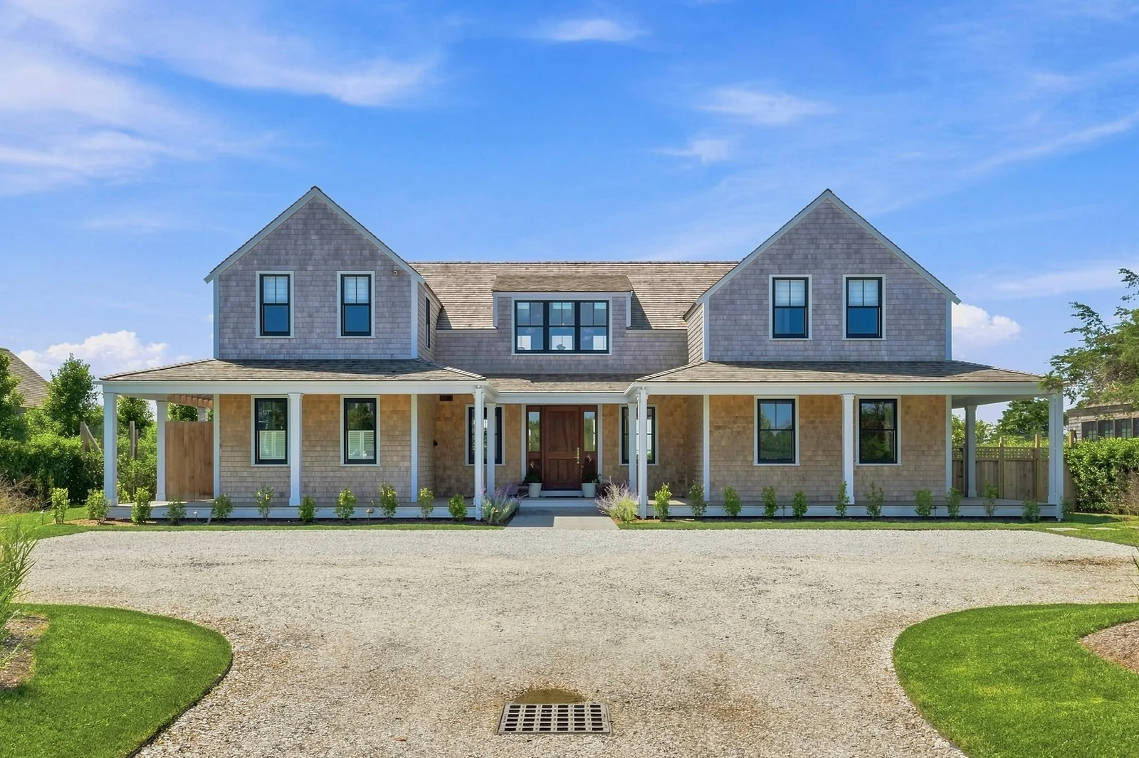 Front elevation with wraparound porch