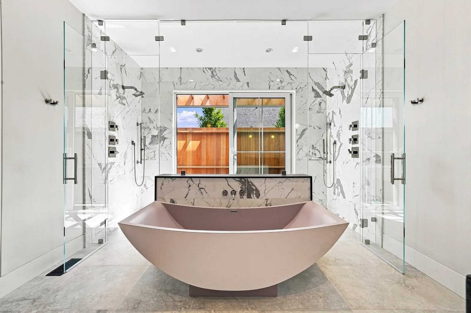 Primary bath with freestanding tub