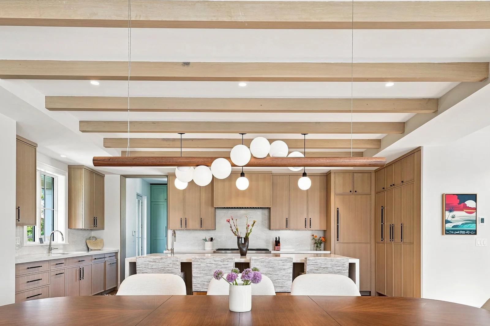 Kitchen under exposed oak beams