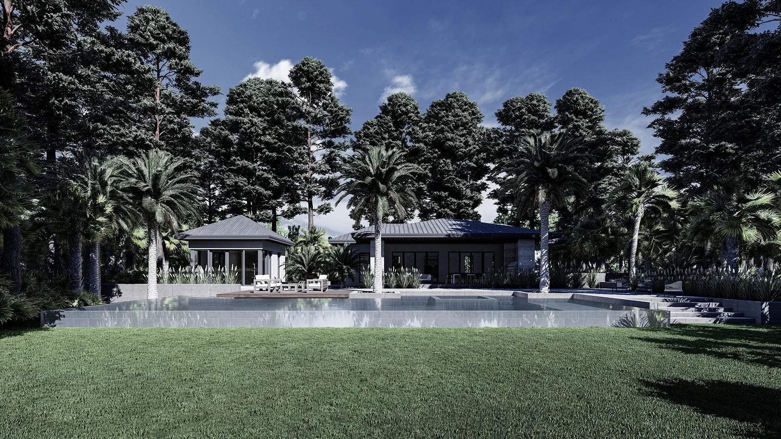 Palmetto infinity pool and cabana