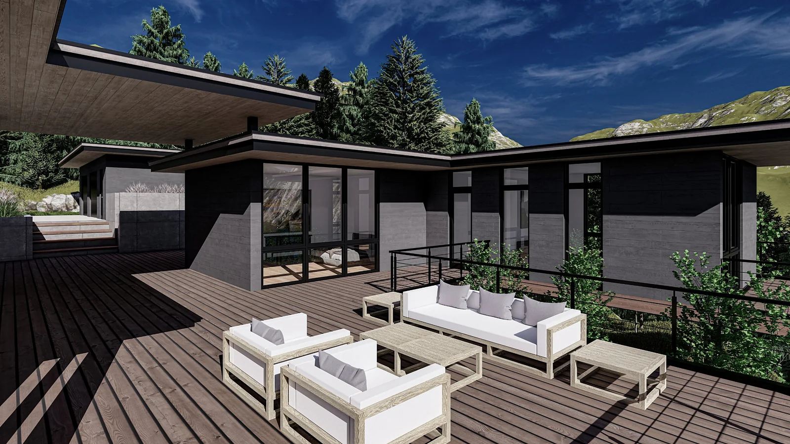 Deck with outdoor lounge