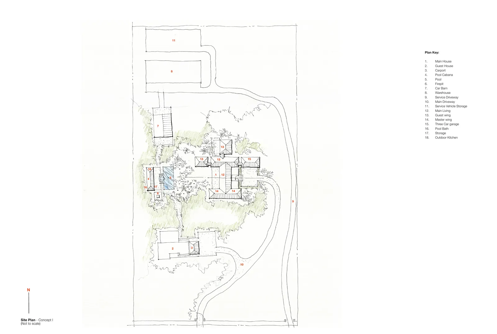 Site plan, concept I