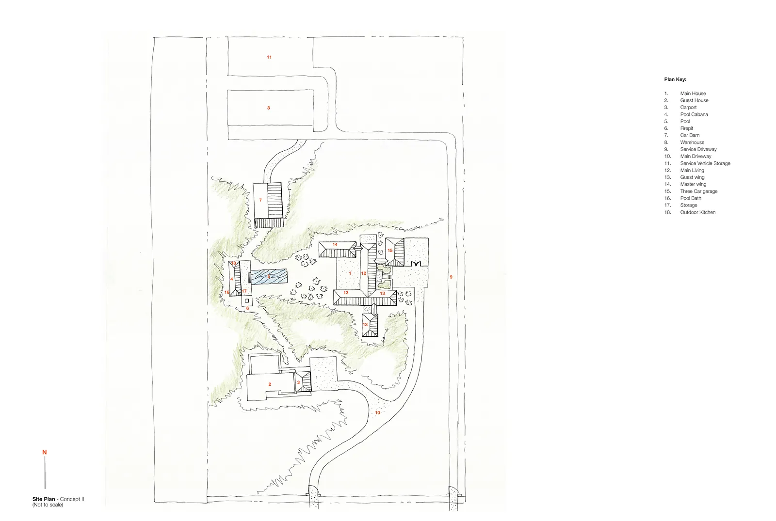 Site plan, concept II